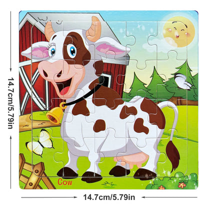 Houten Legpuzzel voor Kinderen - Dieren en Voertuigen