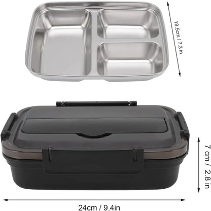 Geïsoleerde Lunchbox met Vakjes - Lekvrij & RVS Binnenkant