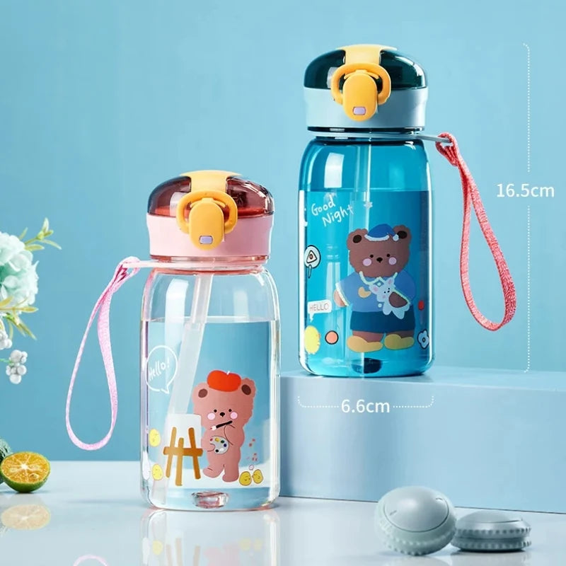 Kinder Drinkbeker Teddybeer met Rietje en Handig Draagkoord