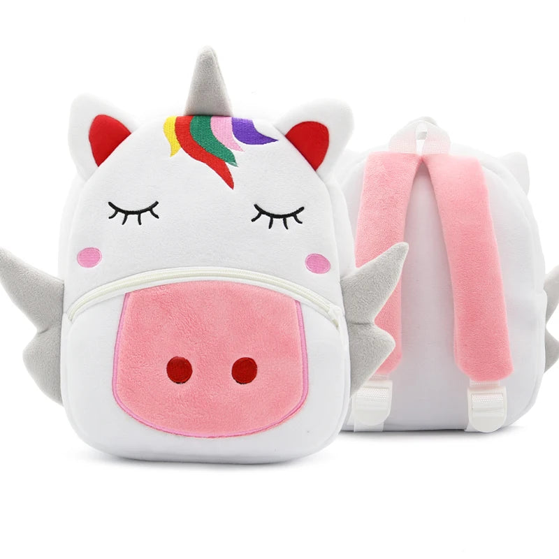 Leuke Pluchen Kinderrugzak met Dierenprint (4-6 Jaar)