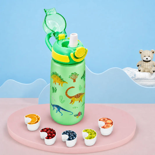 Smaak Waterfles voor Kinderen - 650 ml Tritan met 5 Smaakringen