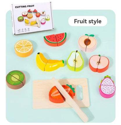 Houten Snijset Groenten en Fruit voor Kinderen