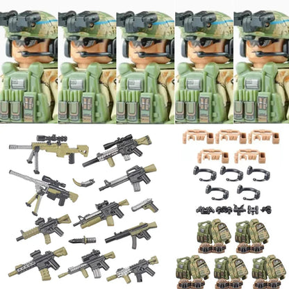Bouwblokjes Figuren Commando Speciale Eenheid Leger met Wapens en Accessoires