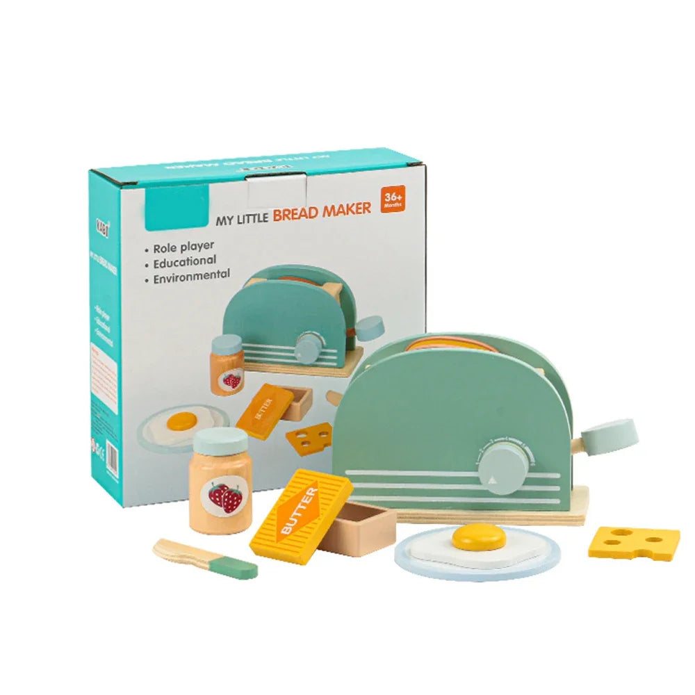 Houten Broodrooster Speelgoed Set voor Kinderen | Educatief en Veilig