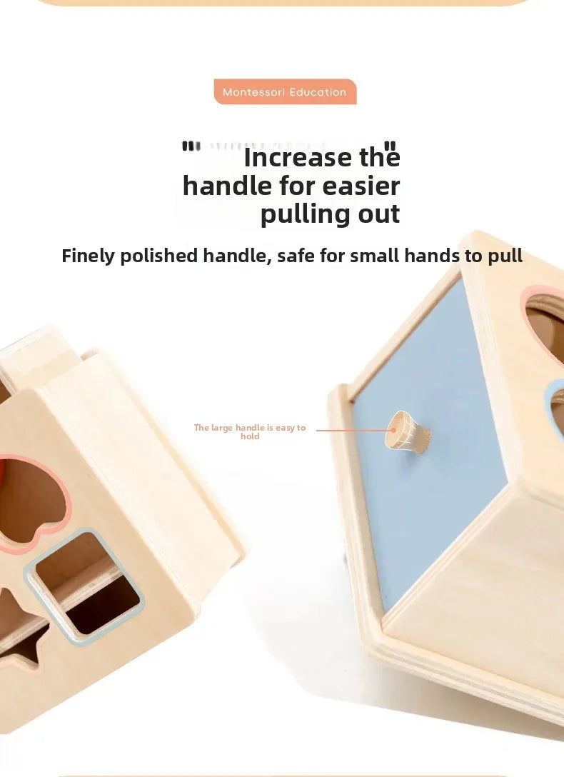 Houten Montessori Sorteerbox voor Kleuren en Vormen met Lade