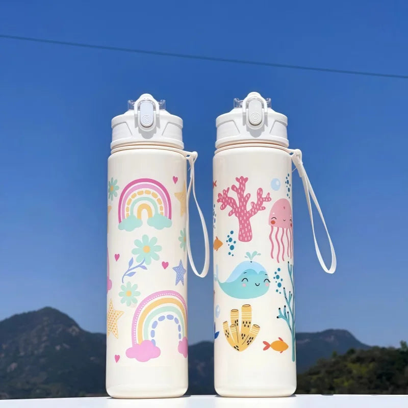 Lekvrije Dinosaurus Waterfles 750ml met Rietje voor Kinderen