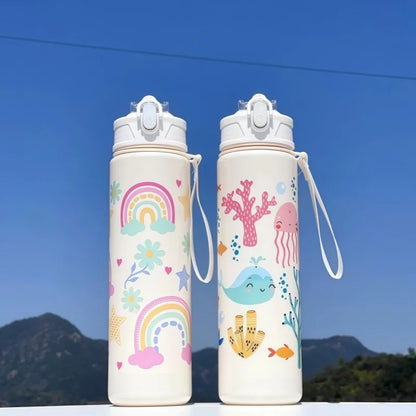 Lekvrije Dinosaurus Waterfles 750ml met Rietje voor Kinderen