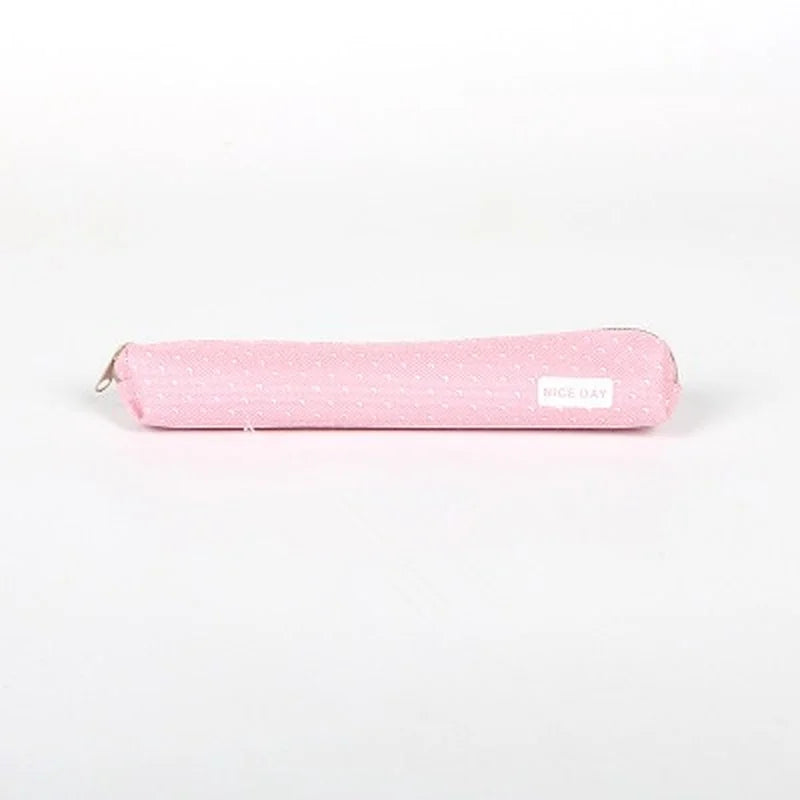 Canvas Etui met Streepjes en Stipjes in Snoepkleuren