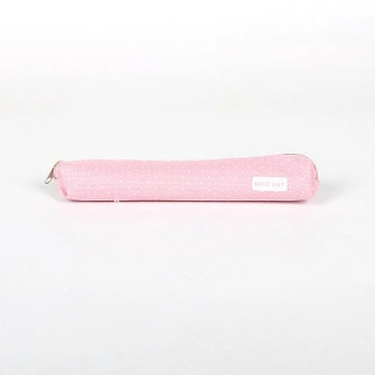Canvas Etui met Streepjes en Stipjes in Snoepkleuren