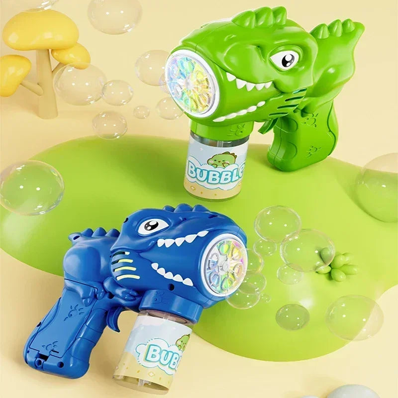 Automatische Dinosaurier Bellenblaas Machine met Licht en 6 Gaten