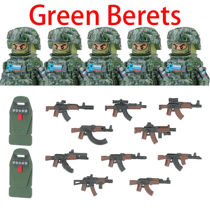 Bouwblokjes Figuren Commando Speciale Eenheid Leger met Wapens en Accessoires