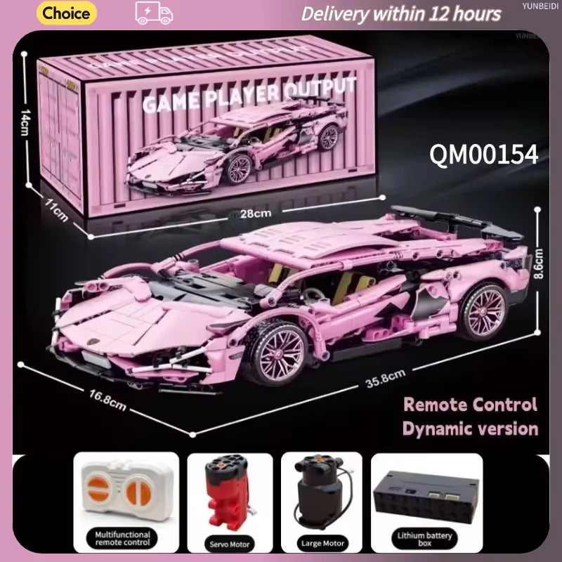 Bouwblok Raceauto - Statisch of Dynamisch - LEGO® Compatibel