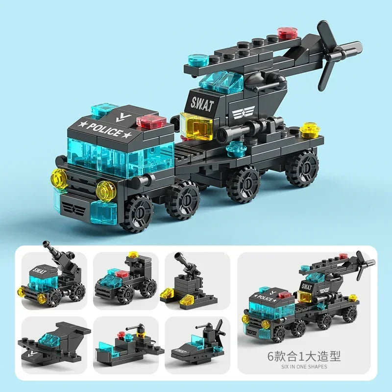 6-in-1 Bouwblokken Set Politie Brandweer Kasteel | LEGO®-compatibel 6-12 jaar