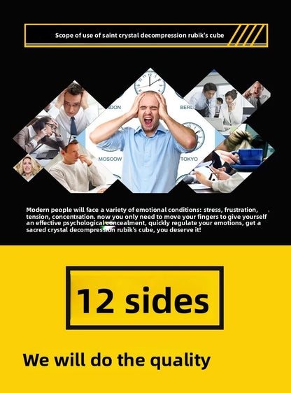 Fidget Cube met 12 Kanten voor Concentratie en Stressvermindering