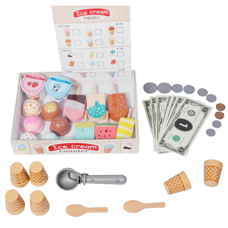Houten IJsjes Speelgoed met Accessoires voor Kinderen