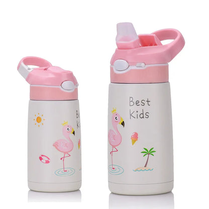 Kinder Thermosfles RVS 400ml met Tuitrietje en Handgreep