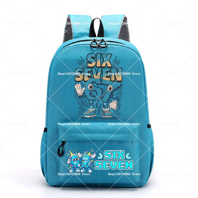 Ruime Schoolrugzak met Cartoon Print en Laptopvak | 14+ jaar