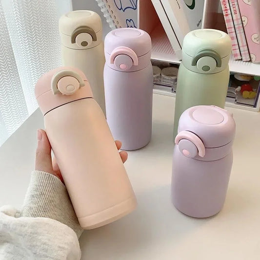 Compacte RVS Thermosfles voor Kinderen – Houdt Drankjes Warm of Koud