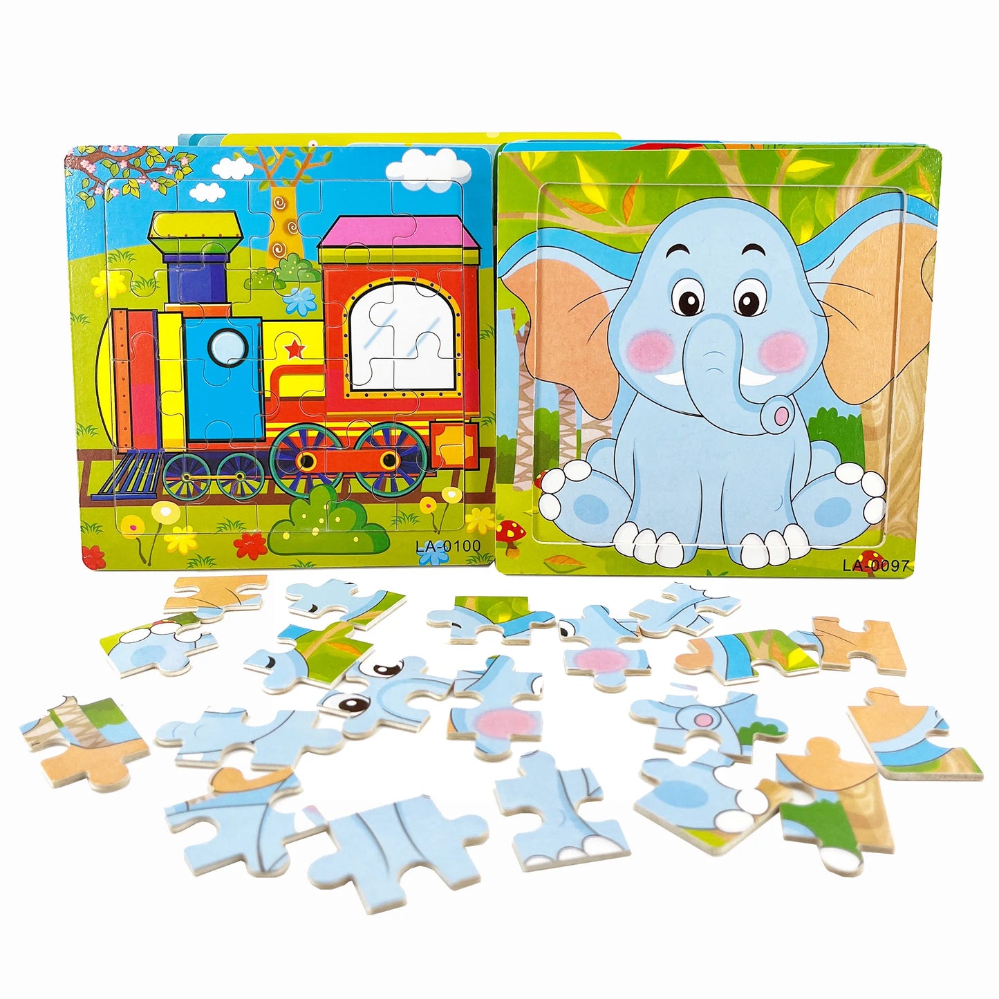 Houten Legpuzzel voor Kinderen - Dieren en Voertuigen