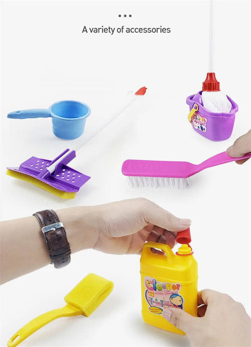 Schoonmaakset voor Kinderen: Bezem, Stoffer, Blik, Emmer en Dweil