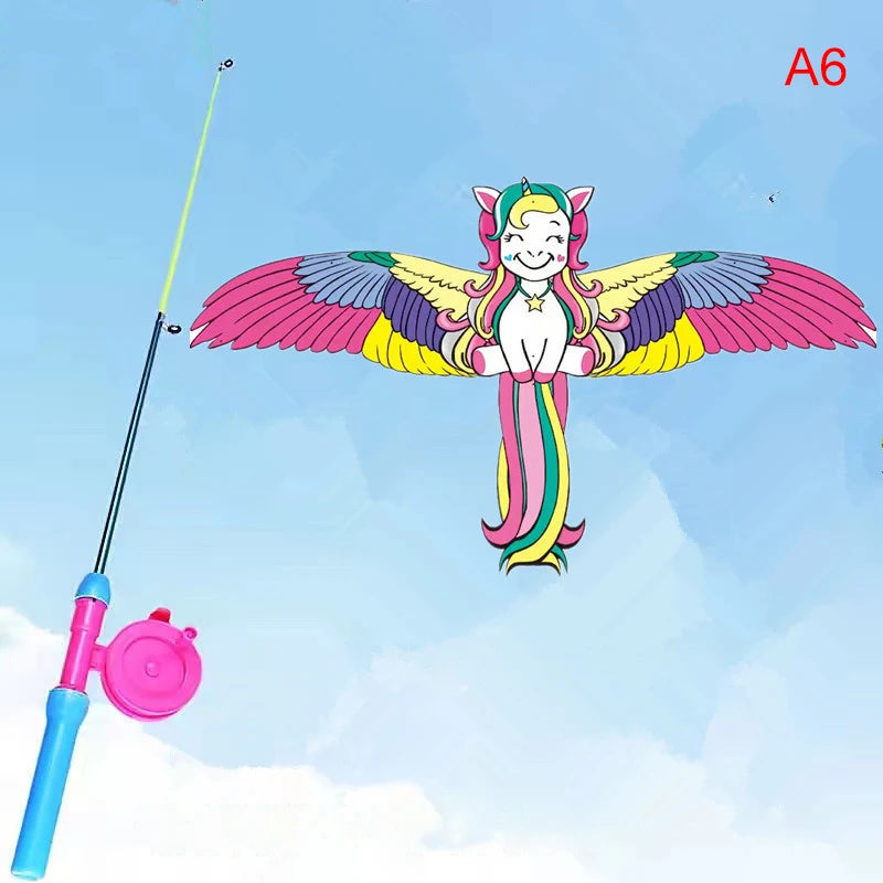 Mini Cartoon Vlieger voor Kinderen met Handvat (40 cm)