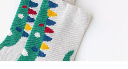 5 Paar Unisex Kindersokken met Dinosaurus-design