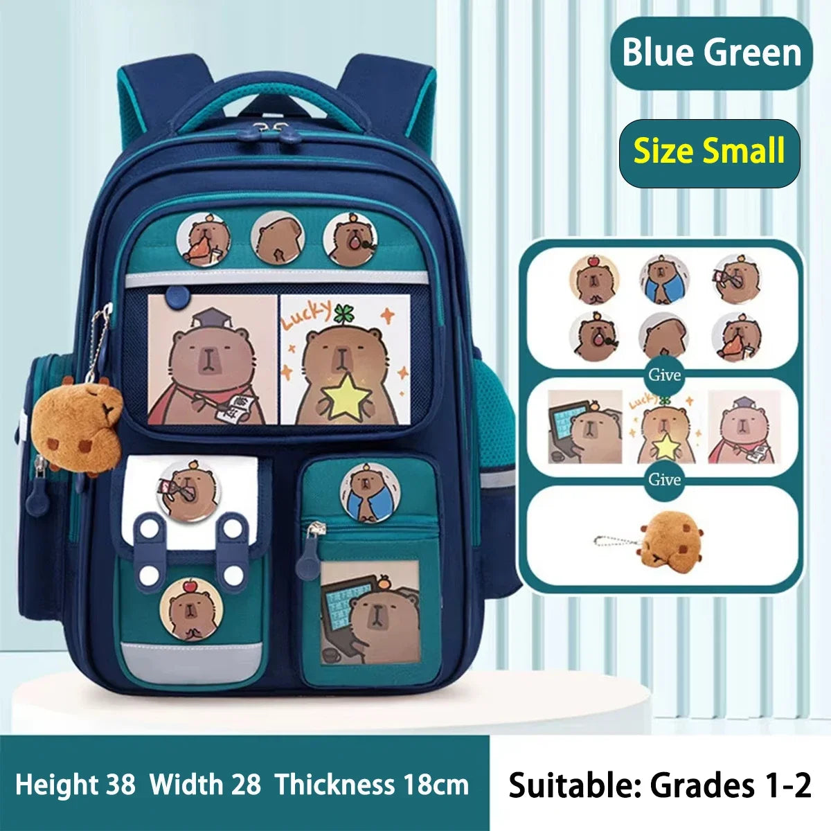 Capybara Schoolrugzak - Waterdicht met Ergonomische Schouderbanden