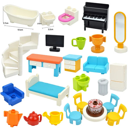 Huis meubels voor grote bouwstenen – Compatibel met Duplo®