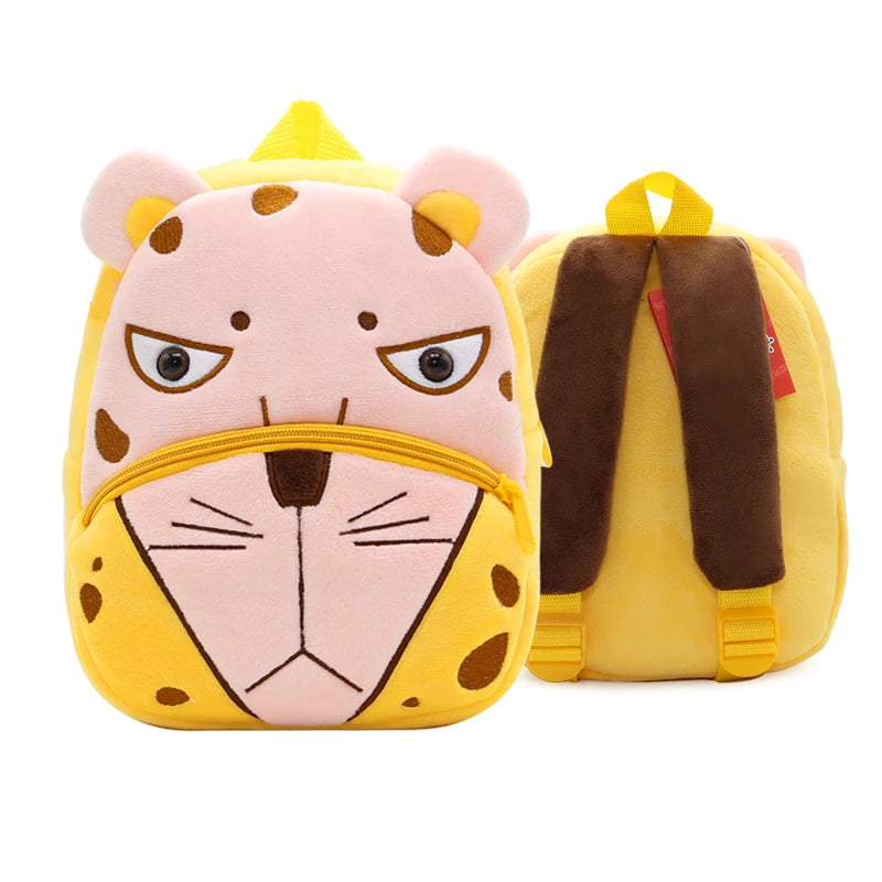 Leuke Pluchen Kinderrugzak met Dierenprint (4-6 Jaar)