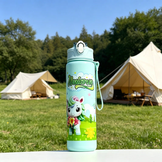 Eenhoorn Drinkfles met Rietje - Lekvrij en Draagbaar