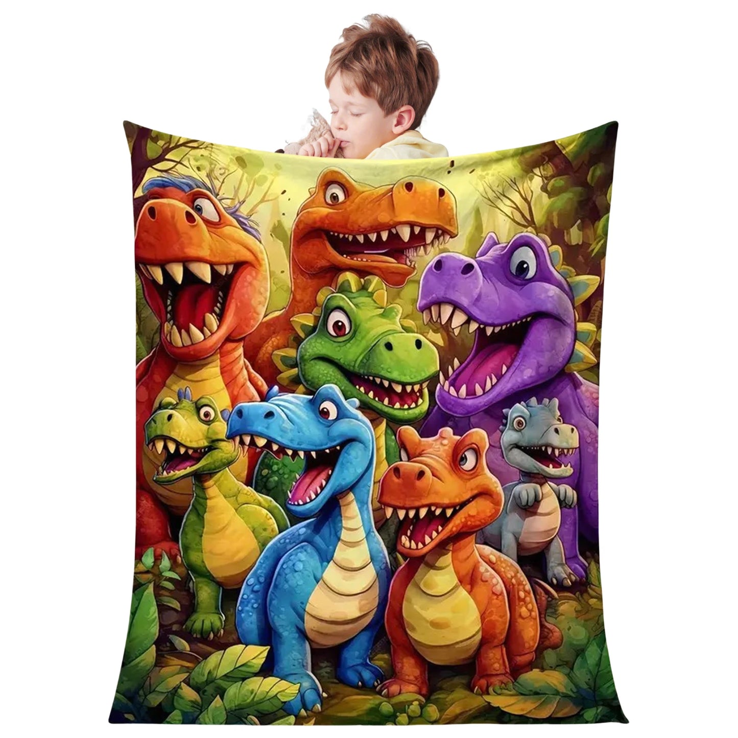 Flanellen Deken met Dinosaurusprint voor Kinderen en Woonkamer