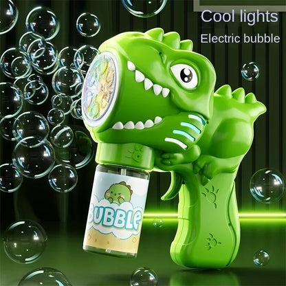 Automatische Dinosaurier Bellenblaas Machine met Licht en 6 Gaten