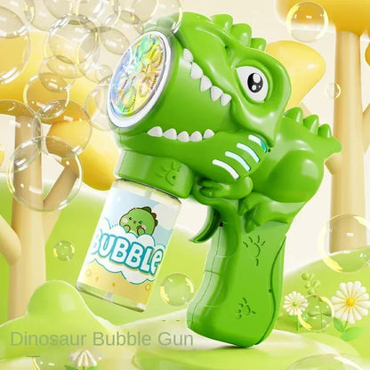 Automatische Dinosaurier Bellenblaas Machine met Licht en 6 Gaten