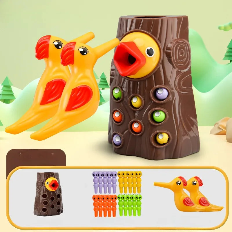 Speelgoed Specht met Magnetische Insecten | Educatief Vangspel voor Kinderen