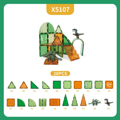 Magnetische Bouwblokken Set - Boerderijdieren & Dinosauriërs voor Kinderen
