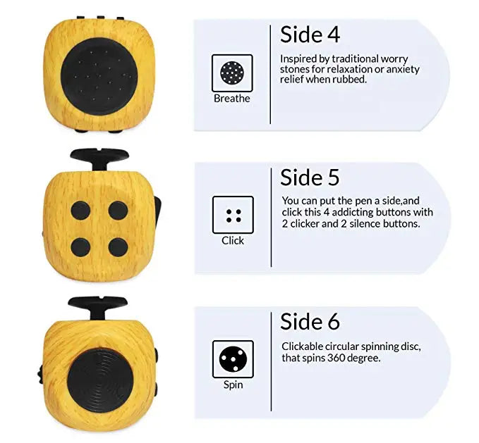 Fidget Cube met 6 Kanten | Voor Focus en Stressvermindering