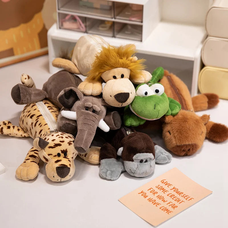 Pluche Etui met Vrolijke Dieren – Grote Capaciteit voor Kinderen
