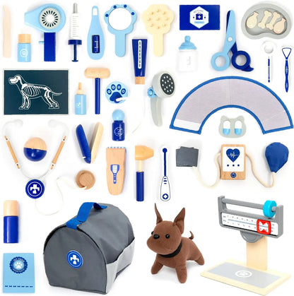 Houten Dokters- en Dierenarts Speelset voor Kinderen (37-delig)
