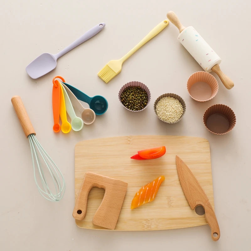 Houten Speelkeuken voor Kinderen met Snijplank en Schort