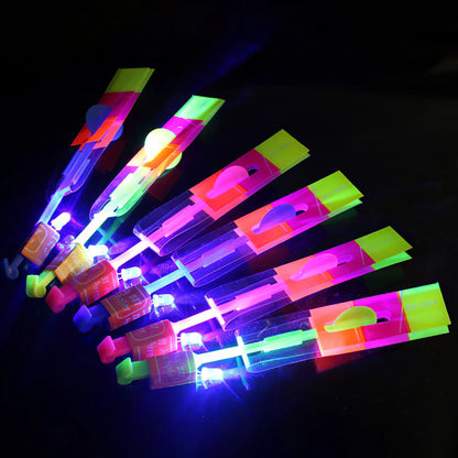 Vliegende LED raket voor buiten met elastiek