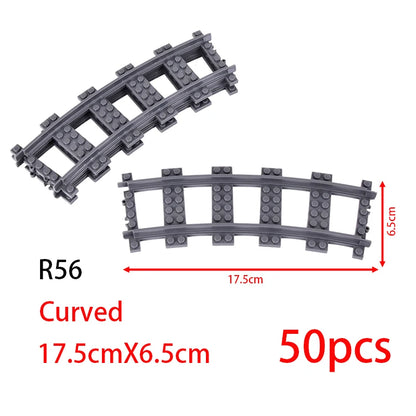 Bouwblokken Treinrails Set | Wissels, Kruisingen en Gebogen Sporen | Compatibel met Lego