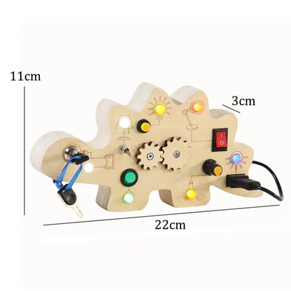 Houten Speelbord met LED Lichtschakelaars voor Kinderen 3-6 Jaar