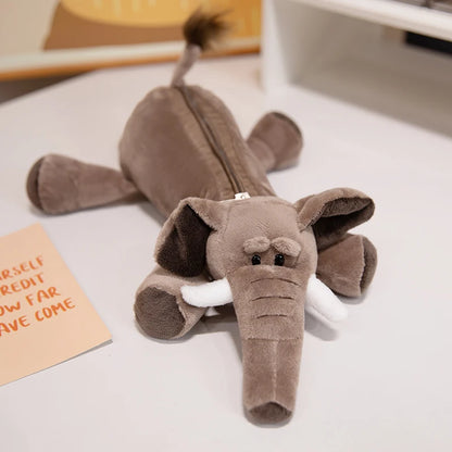 Pluche Etui met Vrolijke Dieren – Grote Capaciteit voor Kinderen