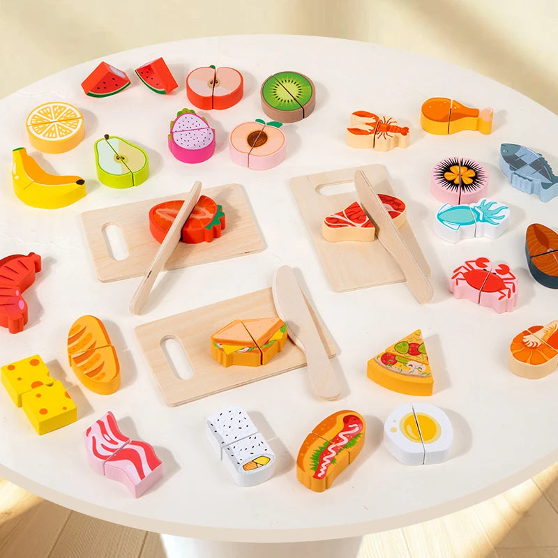 Houten Snijset Groenten en Fruit voor Kinderen