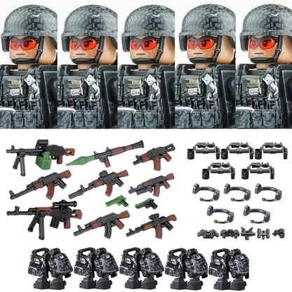 Bouwblokjes Figuren Commando Speciale Eenheid Leger met Wapens en Accessoires