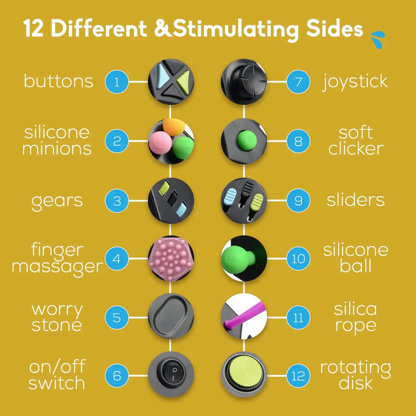 12-Zijdige Fidget Cube voor Stressvermindering en Focus