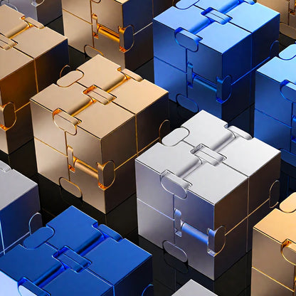 Infinity Cube Fidget Toy van Metaal – Voor Focus en Minder Stress