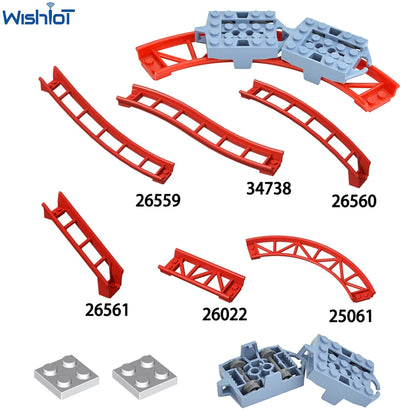 Set van 10 Technische Bouwstenen en Rails voor Achtbaan - Compatibel