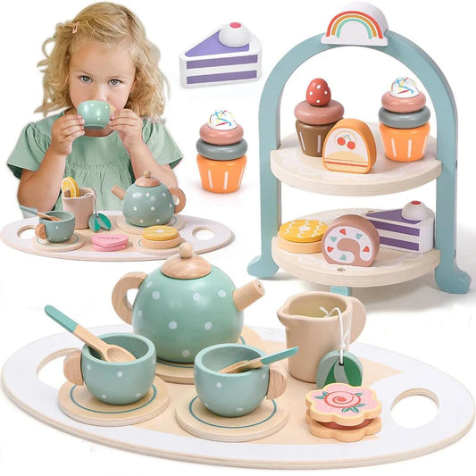 Houten Theeservies Speelset voor Kinderen