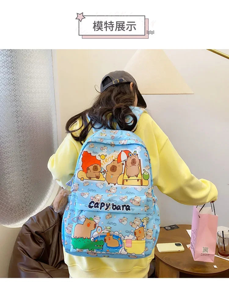 Ruime Capybara Rugzak van Nylon – Ideaal als Schooltas